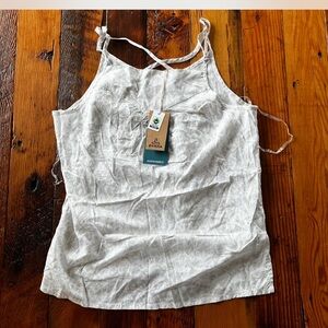 prAna White Zandra Top Waimea Hawaii style sustainable materials size S